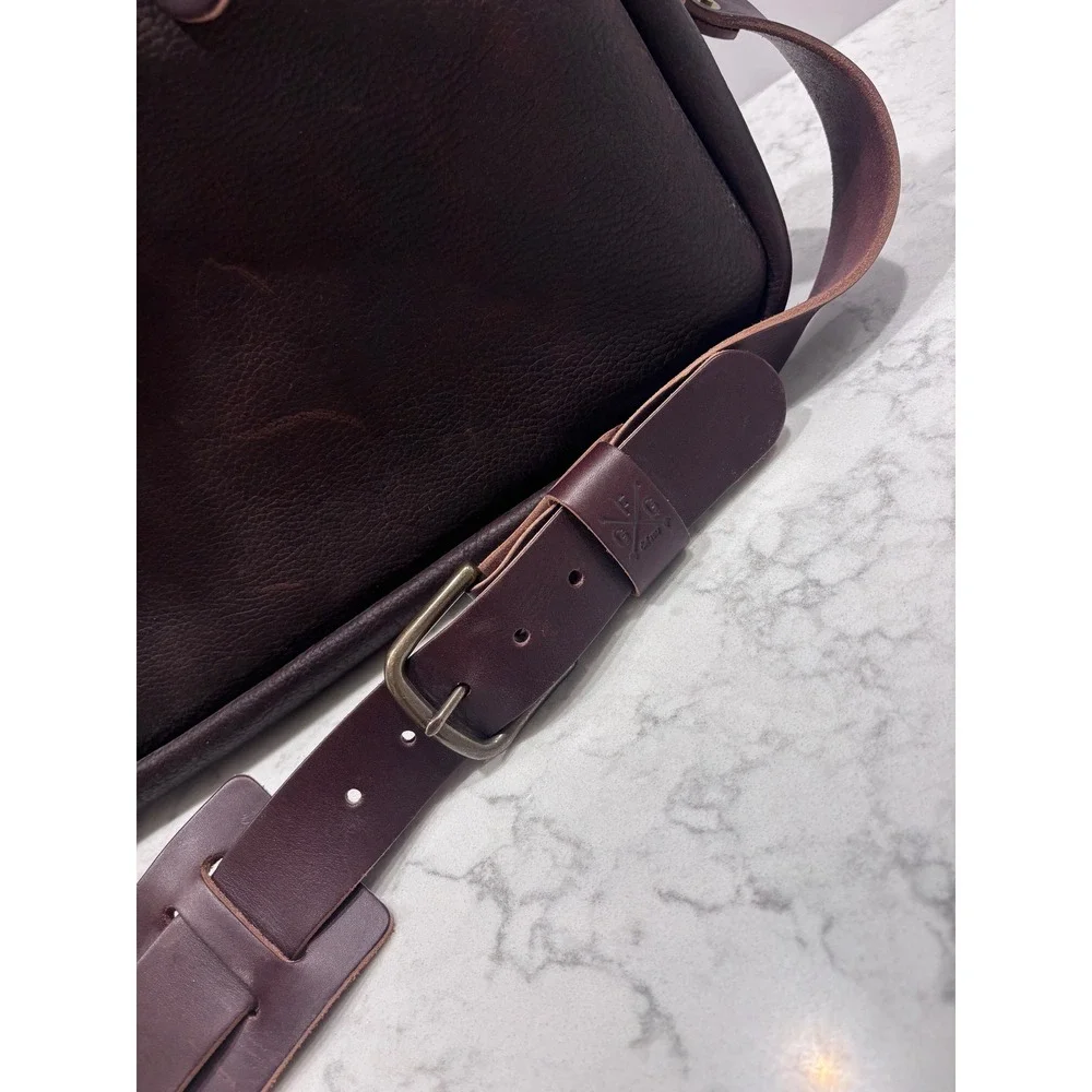 Go Forth Goods Martin Leather Briefcase Dark Brown Handmade Laptop Messenger Bag
